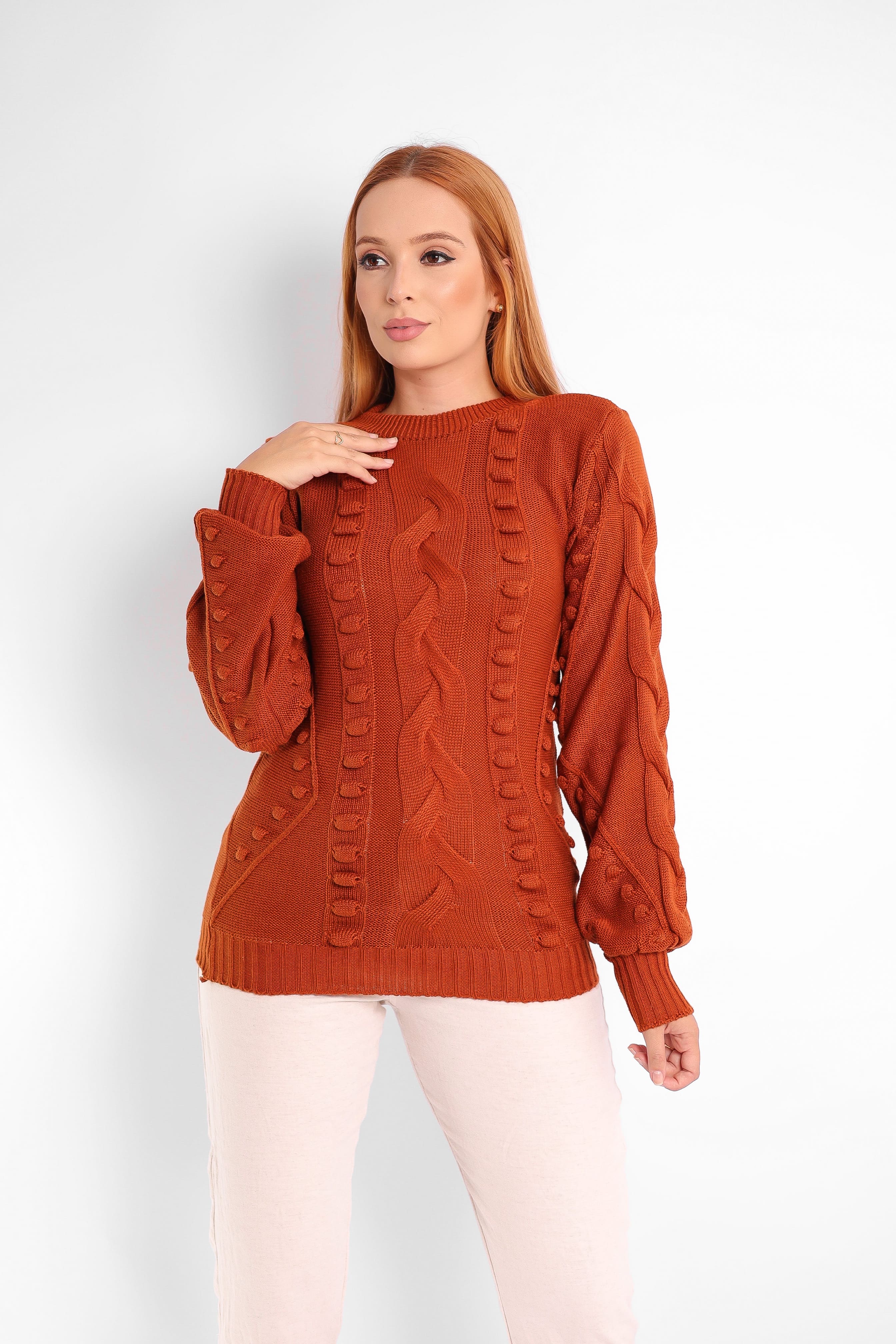 BLUSA POMPOMZINHO GOLA - Nahir Malhas - Moda Tricot - Loja Física